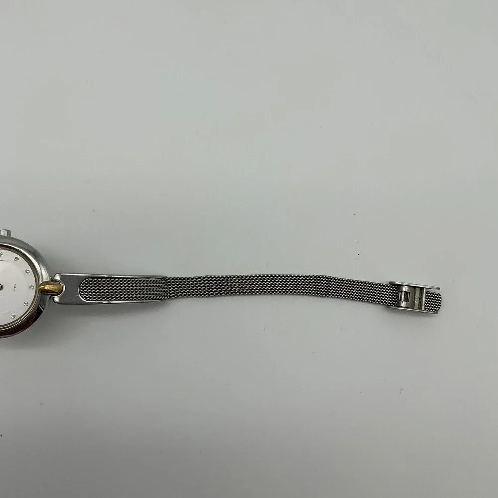 Skagen 354SGSC Womens Watch Silver Dial Stainless Mesh Bracelet New Battery 7.5